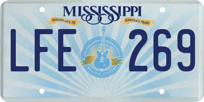 MS license plate LFE269