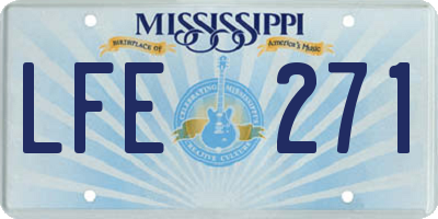 MS license plate LFE271
