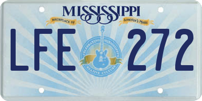 MS license plate LFE272