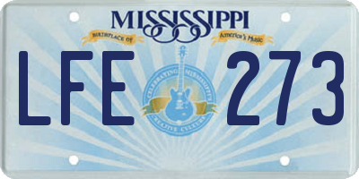 MS license plate LFE273