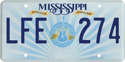 MS license plate LFE274