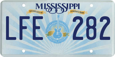 MS license plate LFE282