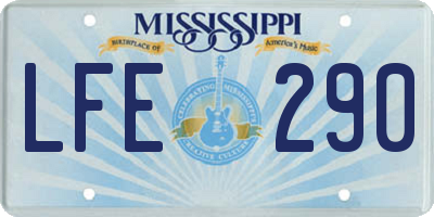 MS license plate LFE290