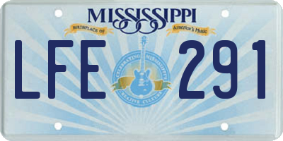 MS license plate LFE291