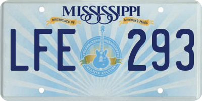 MS license plate LFE293