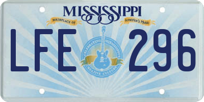 MS license plate LFE296