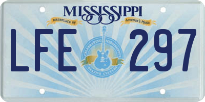 MS license plate LFE297
