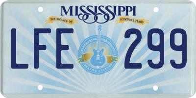 MS license plate LFE299