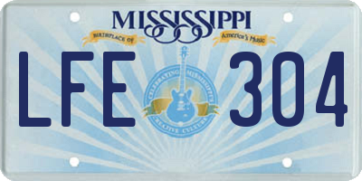MS license plate LFE304