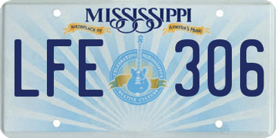 MS license plate LFE306