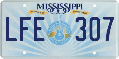MS license plate LFE307
