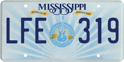 MS license plate LFE319