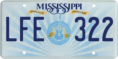MS license plate LFE322