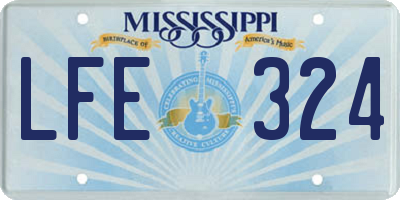 MS license plate LFE324