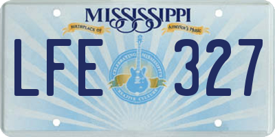 MS license plate LFE327