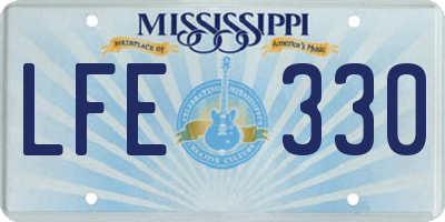 MS license plate LFE330