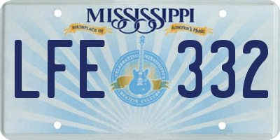 MS license plate LFE332