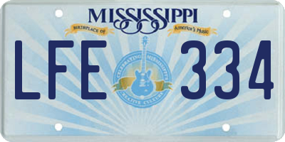 MS license plate LFE334