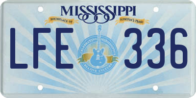 MS license plate LFE336