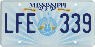 MS license plate LFE339
