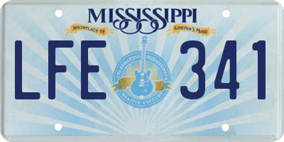 MS license plate LFE341