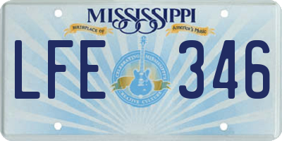 MS license plate LFE346
