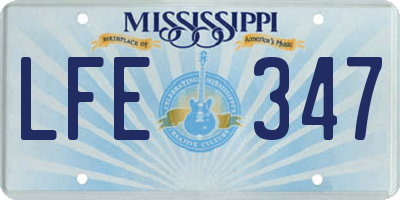 MS license plate LFE347