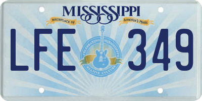MS license plate LFE349