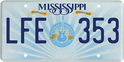 MS license plate LFE353
