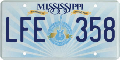 MS license plate LFE358