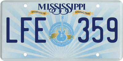 MS license plate LFE359
