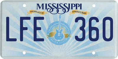 MS license plate LFE360