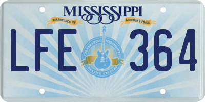 MS license plate LFE364