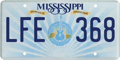 MS license plate LFE368