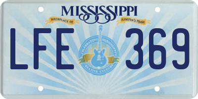 MS license plate LFE369