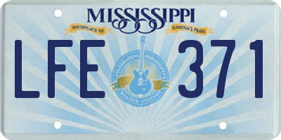 MS license plate LFE371