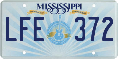 MS license plate LFE372