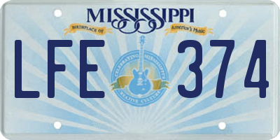 MS license plate LFE374
