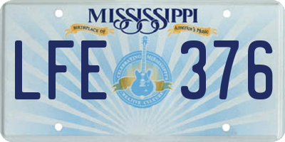 MS license plate LFE376