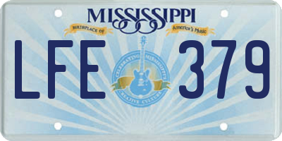 MS license plate LFE379