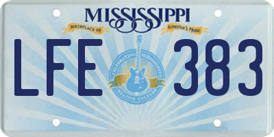 MS license plate LFE383