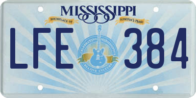 MS license plate LFE384