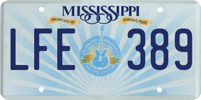 MS license plate LFE389