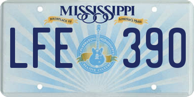 MS license plate LFE390