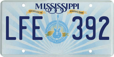 MS license plate LFE392