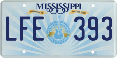MS license plate LFE393