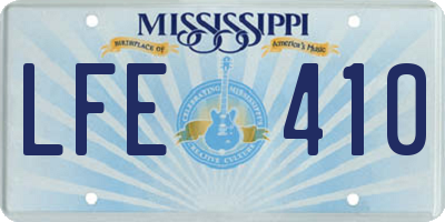 MS license plate LFE410