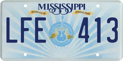 MS license plate LFE413