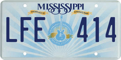 MS license plate LFE414