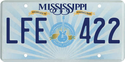 MS license plate LFE422